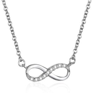 Infinity Pendant in Sterling Silver with Cubic Zirconia