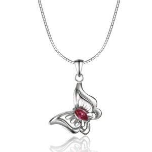 Butterfly Pendant in Sterling Silver with Cubic Zirconia