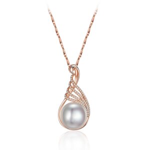 Tear Drop Pendant in Sterling Silver with Composite Shell Pearl