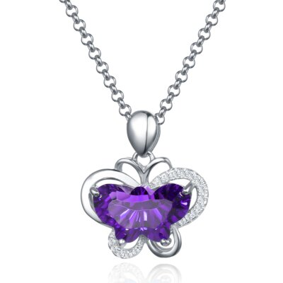 Enchanting Butterfly Embossed Silver Pendant | Fine Jewelry