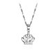 Crown Pendant in Sterling Silver with Cubic Zirconia