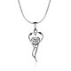 Heart-Shaped Long Lasting Love Pendant in Sterling Silver with Cubic Zirconia