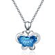 Embossed Openwork Butterfly Pendant in Sterling Silver with Cubic Zirconia