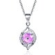 Oval Angle's Eye Pendant in Sterling Silver with Cubic Zirconia