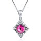 Square Angle's Eye Pendant in Sterling Silver with Cubic Zirconia