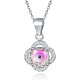 Irregular Clover Eye Pendant in Sterling Silver with Synthetic Cubic Zirconia