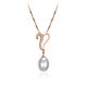 Winged pearl pendant Rose gold silver on a pristine white background of small image