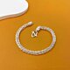 Exquisite-detail sterling silver wheat chain bracelet on a white background on a pristine white background of small image