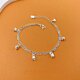 Orchid sterling silver bracelet with paperclip chain on a white background on a pristine white background of small image
