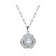Floral pearl pendant Botanical necklace on a pristine white background of small image