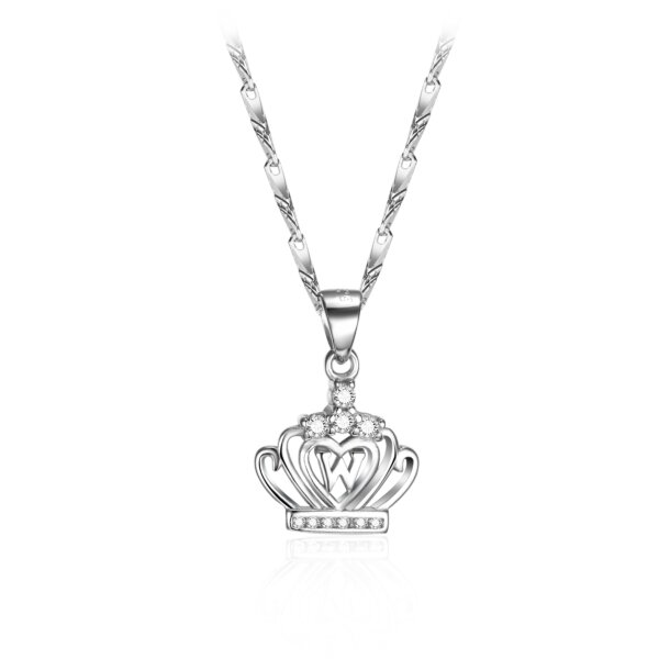 Crown Pendant in Sterling Silver with Cubic Zirconia