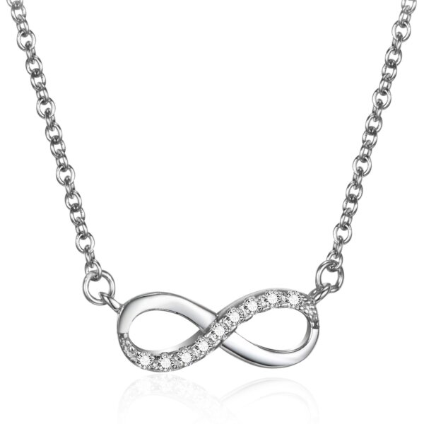 Infinity Pendant in Sterling Silver with Cubic Zirconia