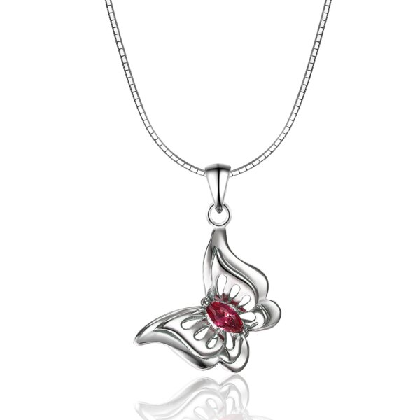 Butterfly Pendant in Sterling Silver with Cubic Zirconia