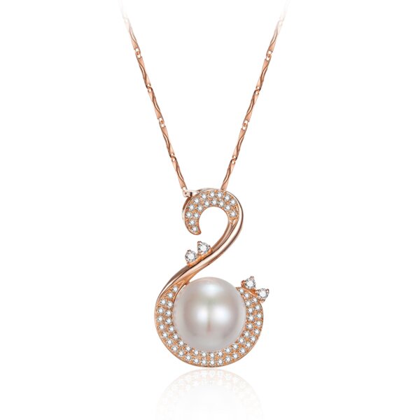S Pendant in Sterling Silver with Freshwater Cultured Pearl