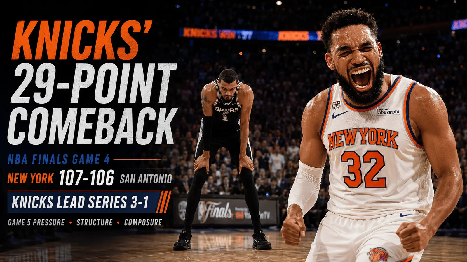 Knicks’ 29 Point NBA Finals Comeback Exposes Spurs’ Wembanyama Problem Basketball feature image