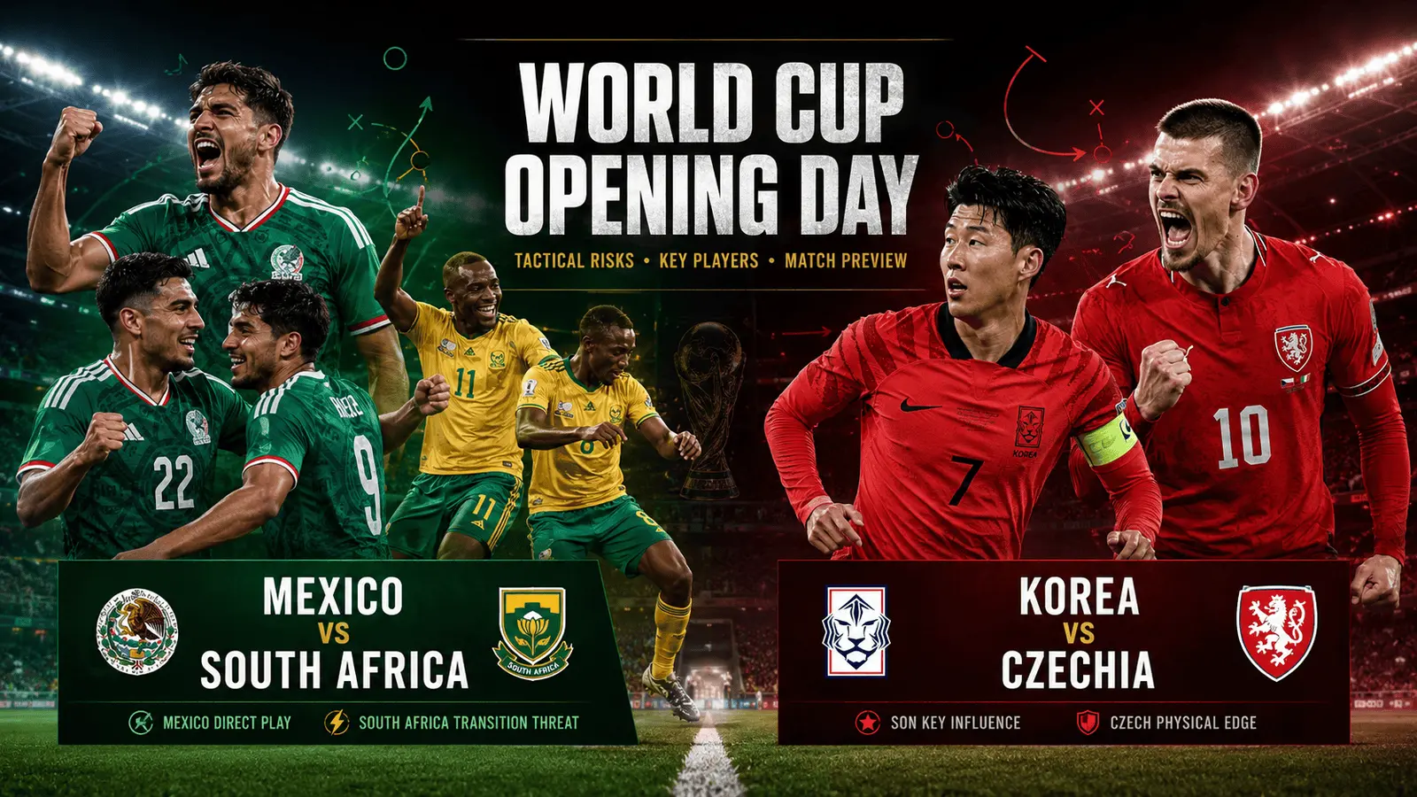 Mexico vs South Africa and Korea vs Czech Preview: Tactical Risks, Key Players and... Soccer feature image