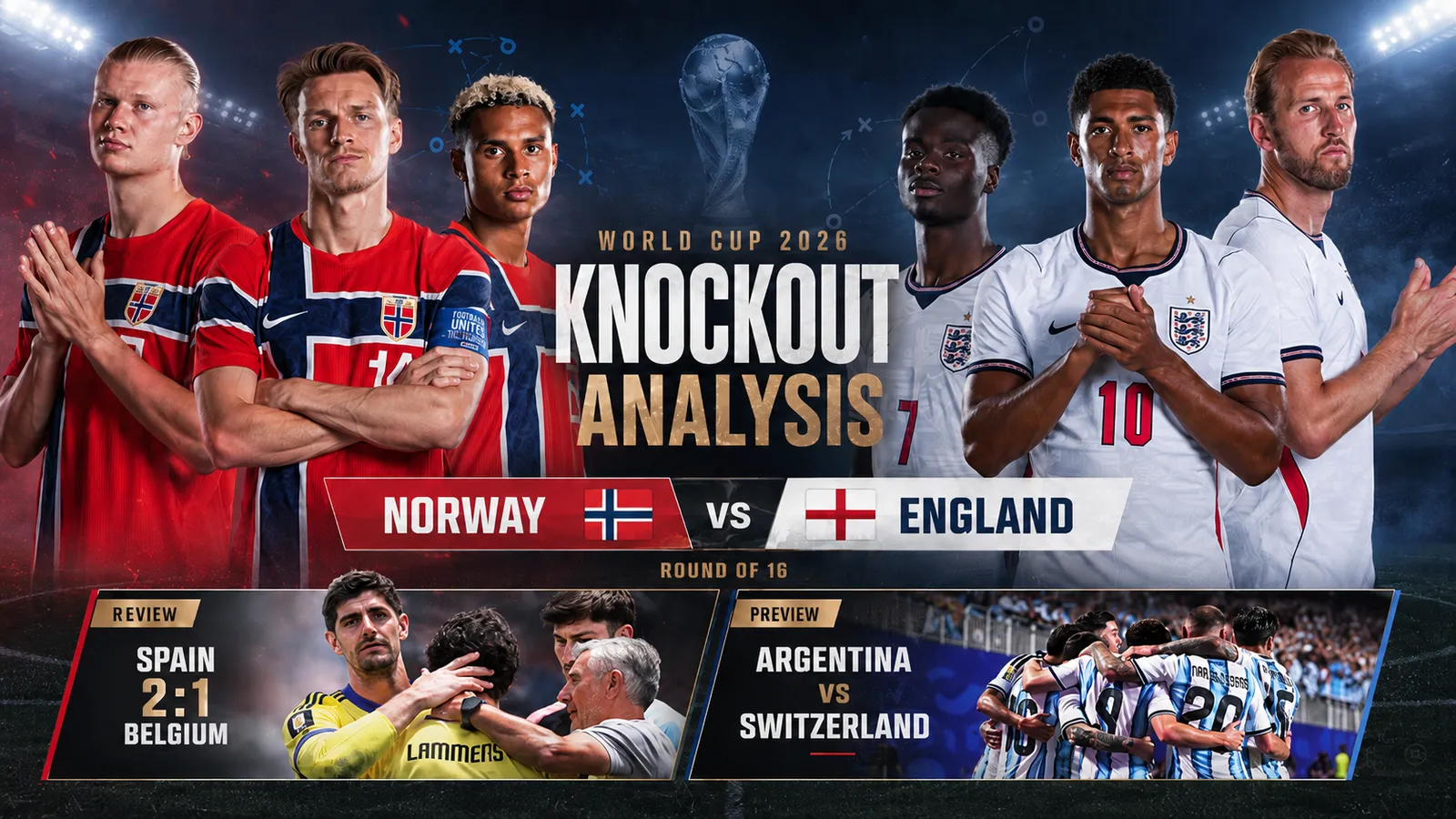 World Cup Knockout Analysis: Spain Survive Belgium as England, Norway, Argentina and Switzerland are Remains Suspenseful Questions Soccer feature image