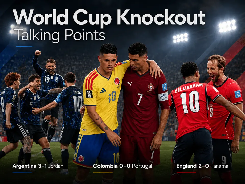 World Cup Knockout Talking Points: Colombia’s Threat, England’s Flaws and the Drama of the last one of best-performing third-placed team Soccer article thumbnail